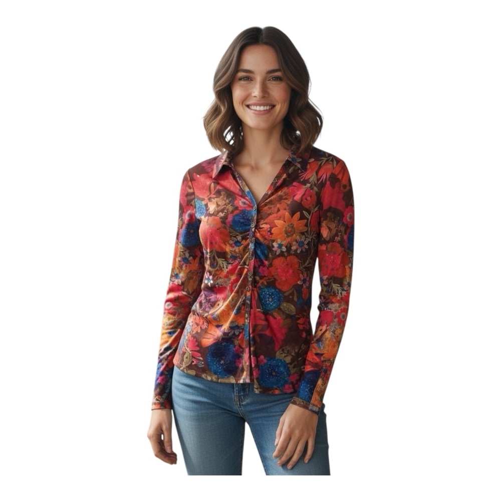 Vibrant Floral Button Down Shirt